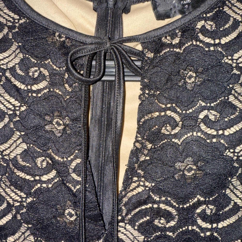 AX Paris Black and Gold Lace Mini Dress - Picture 4 of 4